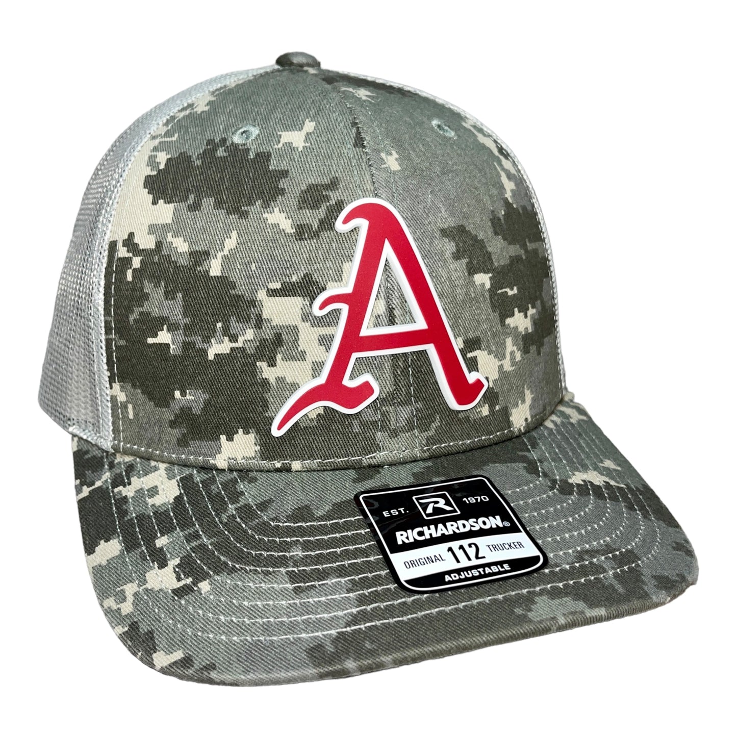 Arkansas Razorbacks Baseball A 3D Snapback Trucker Hat- Military Digital Camo