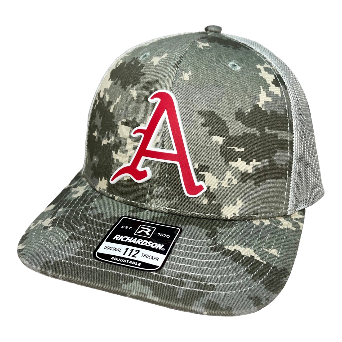 Arkansas Razorbacks Baseball A 3D Snapback Trucker Hat- Military Digital Camo