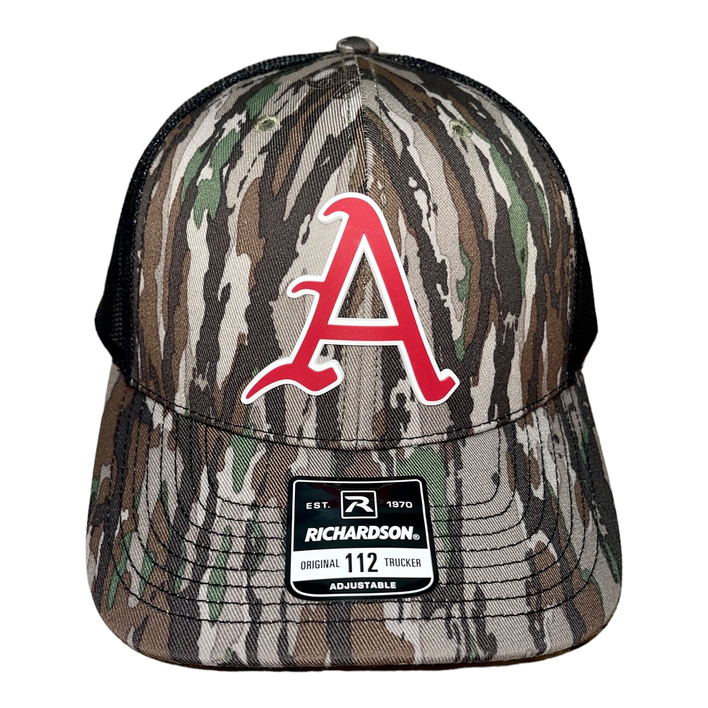 Arkansas Razorbacks Baseball A 3D Snapback Trucker Hat- Realtree Original/ Black