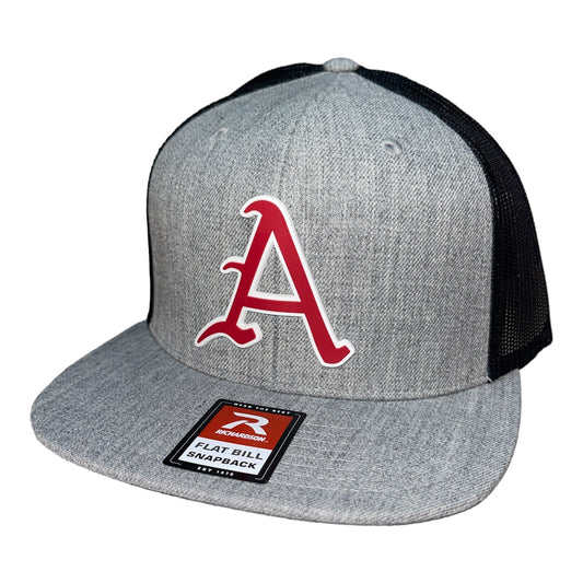 Arkansas Razorbacks Baseball A 3D Wool Blend Flat Bill Hat- Heather Grey/ Black