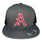 Arkansas Razorbacks Baseball A YP Snapback Flat Bill Trucker Hat- Charcoal/ Black