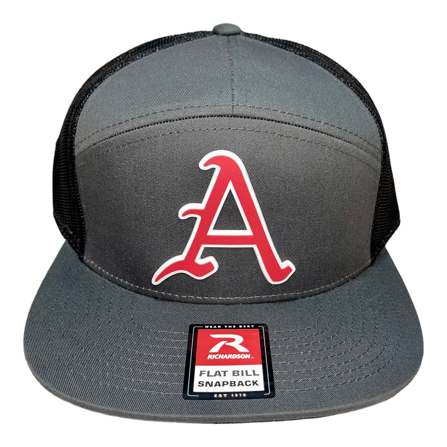 Arkansas Razorbacks Baseball A 3D Snapback Seven-Panel Trucker Hat- Charcoal/ Black