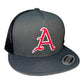 Arkansas Razorbacks Baseball A YP Snapback Flat Bill Trucker Hat- Charcoal/ Black