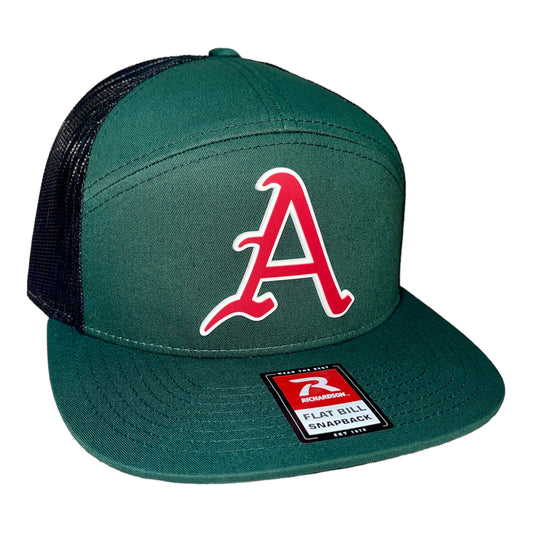 Arkansas Razorbacks Baseball A 3D Snapback Seven-Panel Trucker Hat- Dark Green/ Black