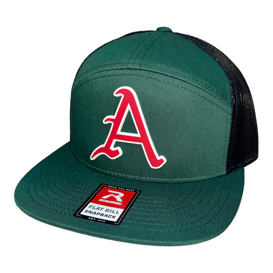 Arkansas Razorbacks Baseball A 3D Snapback Seven-Panel Trucker Hat- Dark Green/ Black