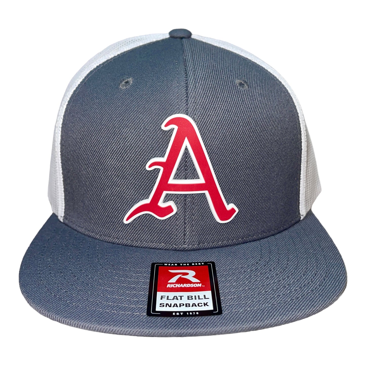 Arkansas Razorbacks Baseball A 3D Wool Blend Flat Bill Hat- Charcoal/ White