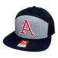 Arkansas Razorbacks Baseball A 3D Snapback Seven-Panel Trucker Hat- Heather Grey/ Black