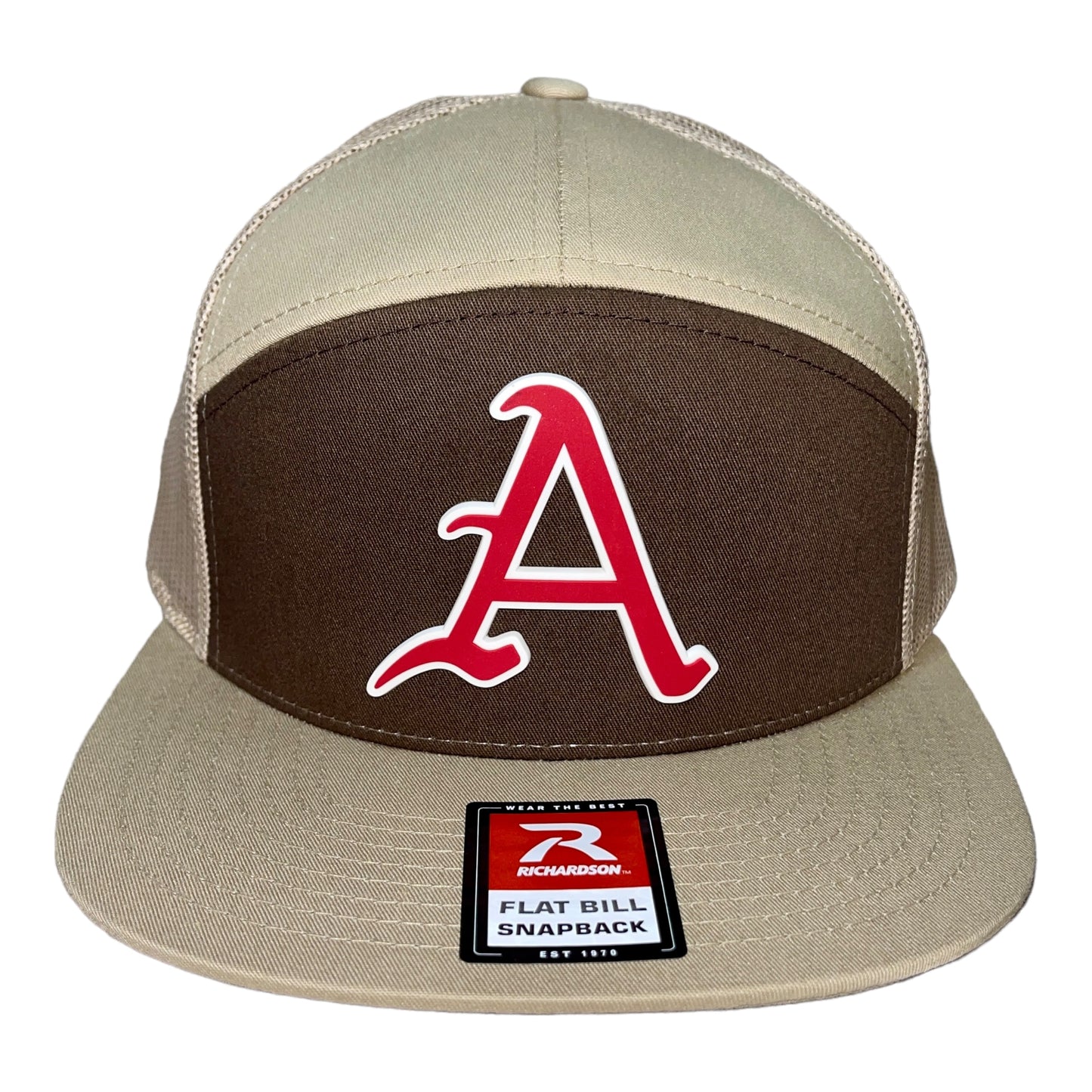 Arkansas Razorbacks Baseball A 3D Snapback Seven-Panel Trucker Hat- Brown/ Tan