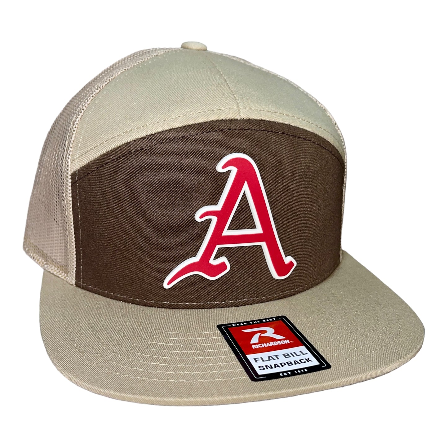 Arkansas Razorbacks Baseball A 3D Snapback Seven-Panel Trucker Hat- Brown/ Tan