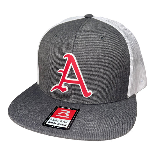 Arkansas Razorbacks Baseball A 3D Wool Blend Flat Bill Hat- Heather Charcoal/ White