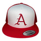 Arkansas Razorbacks Baseball A YP Snapback Flat Bill Trucker Hat- White/ Red