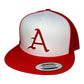 Arkansas Razorbacks Baseball A YP Snapback Flat Bill Trucker Hat- White/ Red