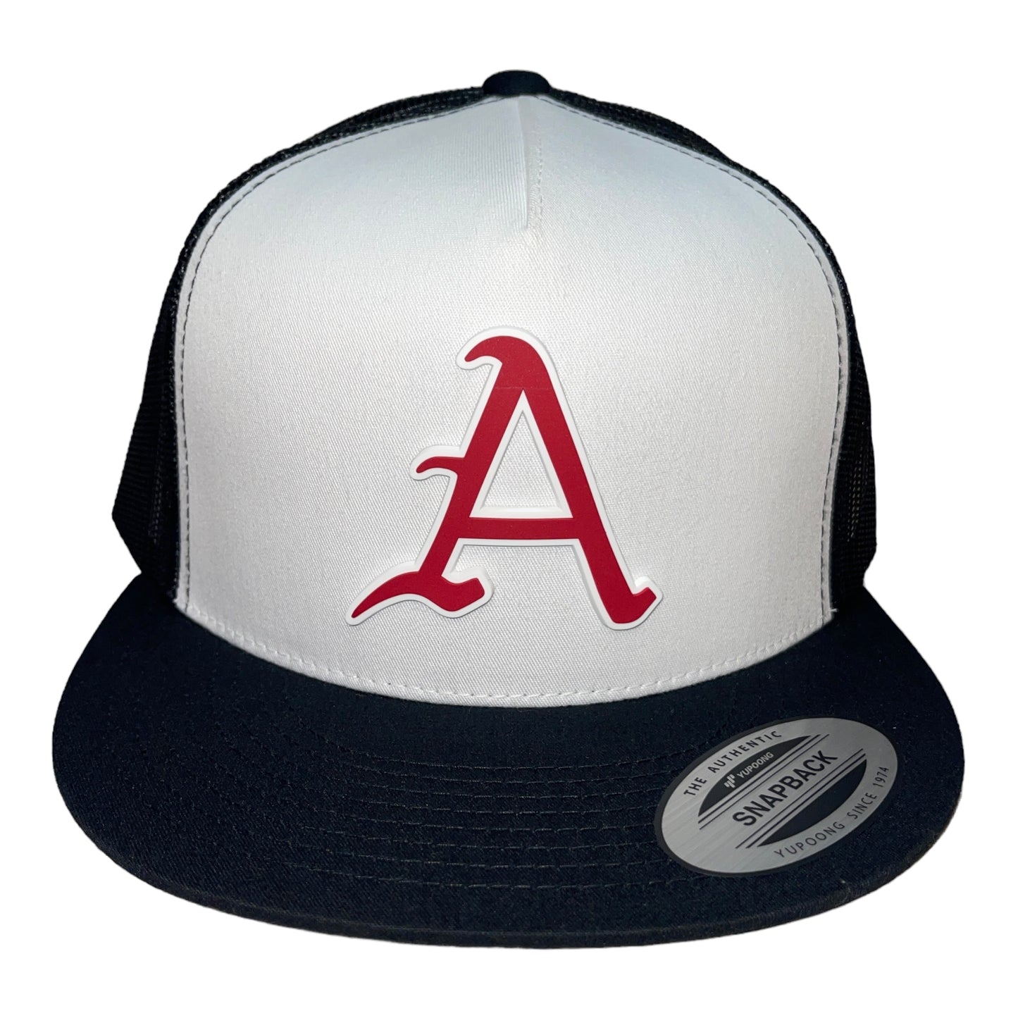 Arkansas Razorbacks Baseball A YP Snapback Flat Bill Trucker Hat- White/ Black