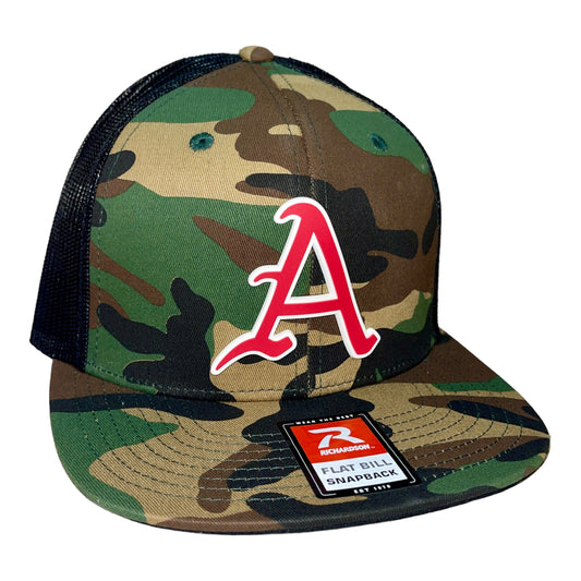 Arkansas Razorbacks Baseball A 3D Wool Blend Flat Bill Hat- Army Camo/ Black