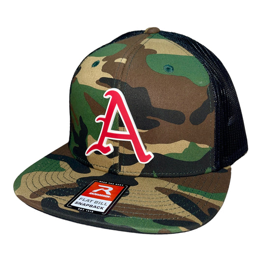 Arkansas Razorbacks Baseball A 3D Wool Blend Flat Bill Hat- Army Camo/ Black