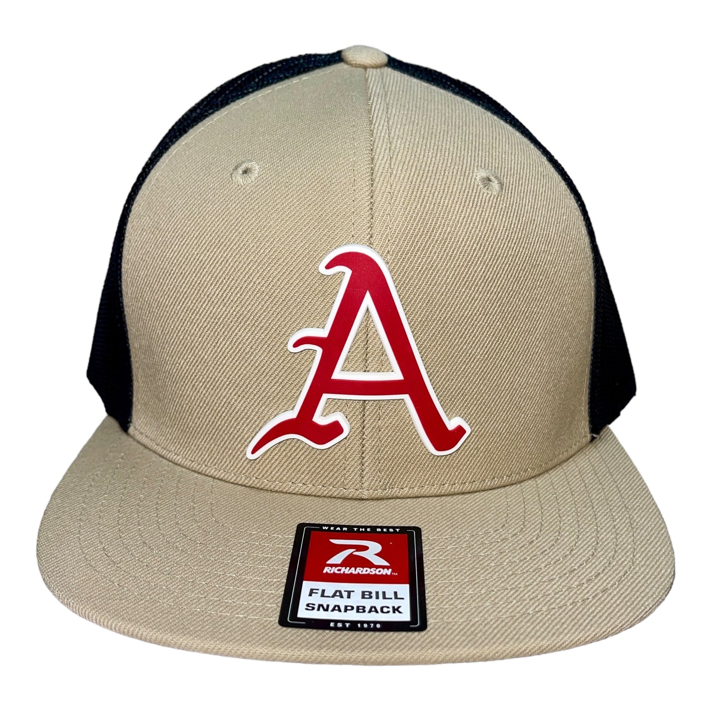 Arkansas Razorbacks Baseball A 3D Wool Blend Flat Bill Hat- Tan/ Black