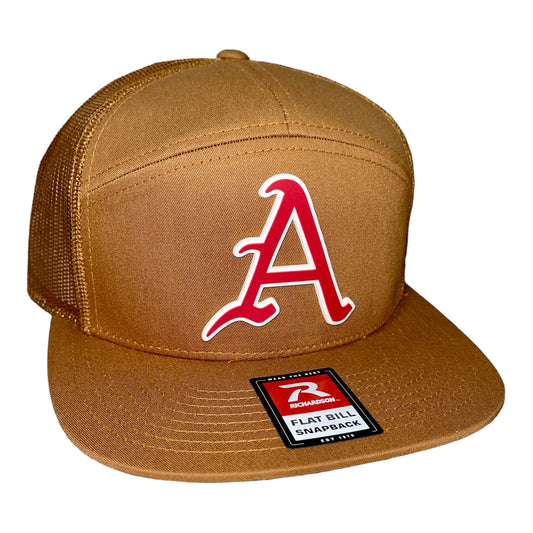 Arkansas Razorbacks Baseball A 3D Snapback Seven-Panel Trucker Hat- Caramel