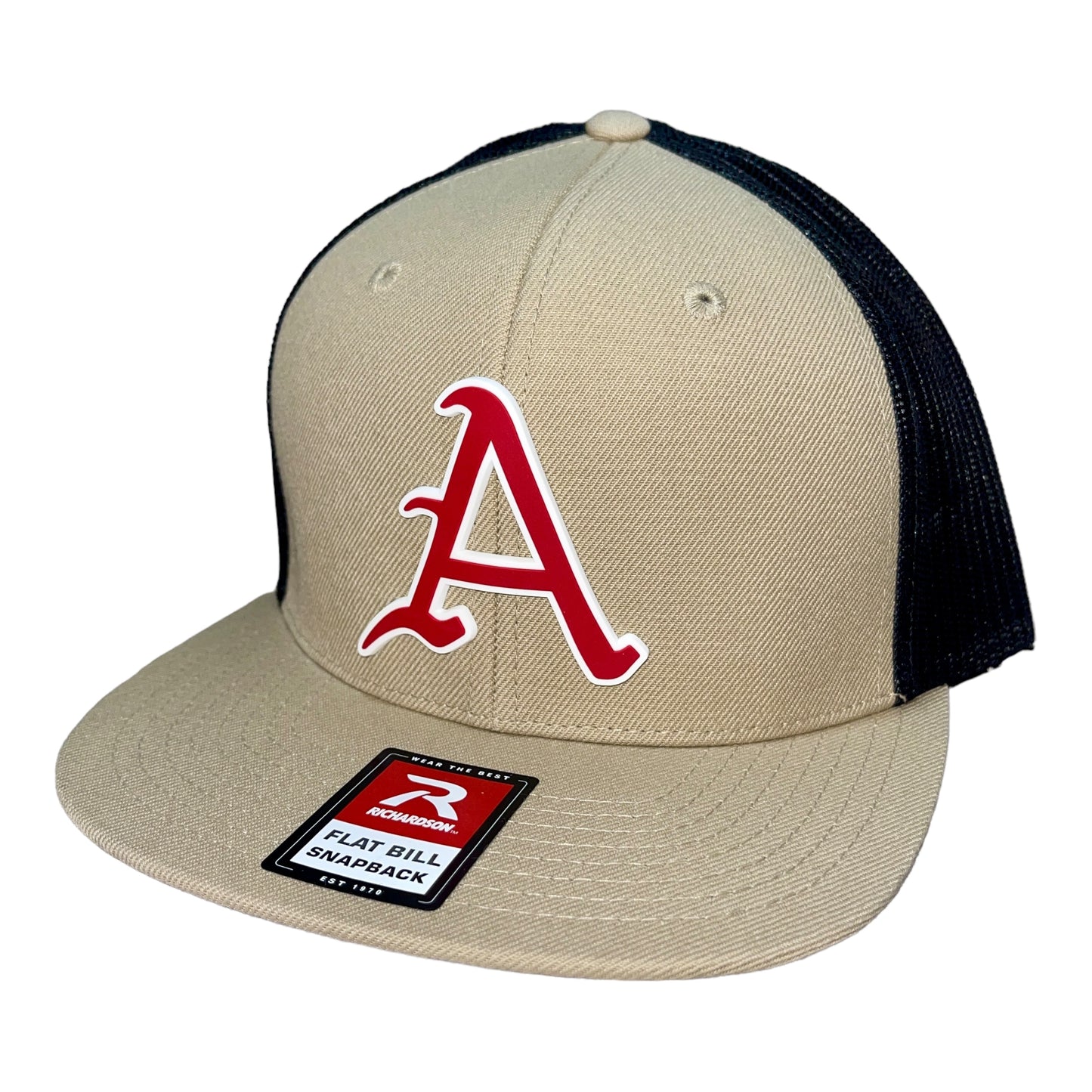 Arkansas Razorbacks Baseball A 3D Wool Blend Flat Bill Hat- Tan/ Black