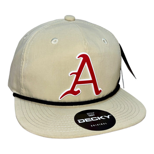 Arkansas Razorbacks Baseball A 3D Classic Rope Hat- Birch/ Black