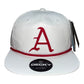 Arkansas Razorbacks Baseball A 3D Classic Rope Hat- White/ Red