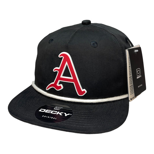 Arkansas Razorbacks Baseball A 3D Classic Rope Hat- Black/ White