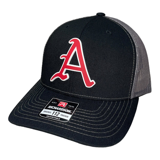 Arkansas Razorbacks Baseball A 3D Snapback Trucker Hat- Black/ Charcoal