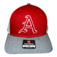 Arkansas Razorbacks Baseball A 3D Snapback Trucker Hat- Red/ White/ Heather Grey