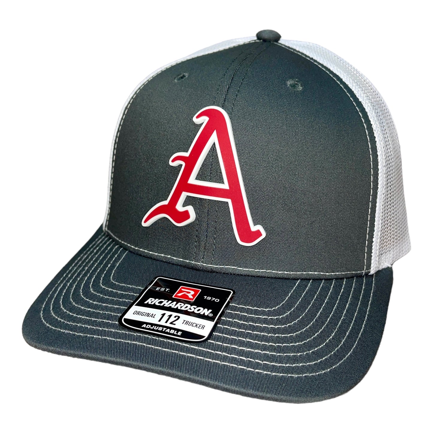 Arkansas Razorbacks Baseball A 3D Snapback Trucker Hat- Charcoal/ White