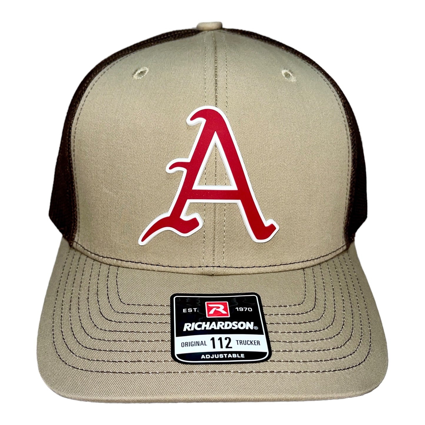 Arkansas Razorbacks Baseball A 3D Snapback Trucker Hat- Tan/ Coffee