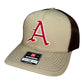 Arkansas Razorbacks Baseball A 3D Snapback Trucker Hat- Tan/ Coffee