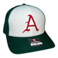 Arkansas Razorbacks Baseball A 3D Snapback Trucker Hat- White/ Dark Green