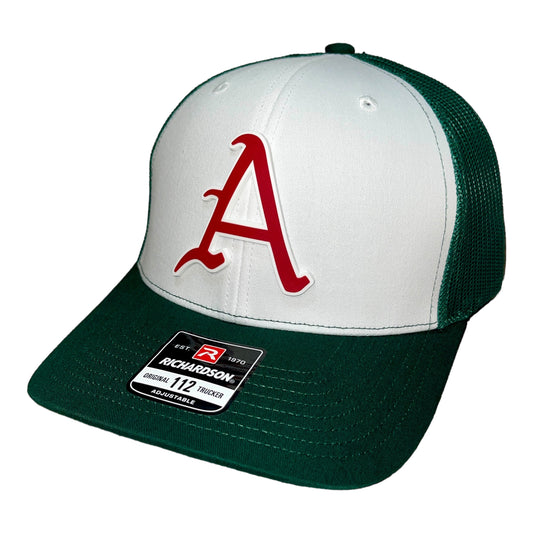 Arkansas Razorbacks Baseball A 3D Snapback Trucker Hat- White/ Dark Green