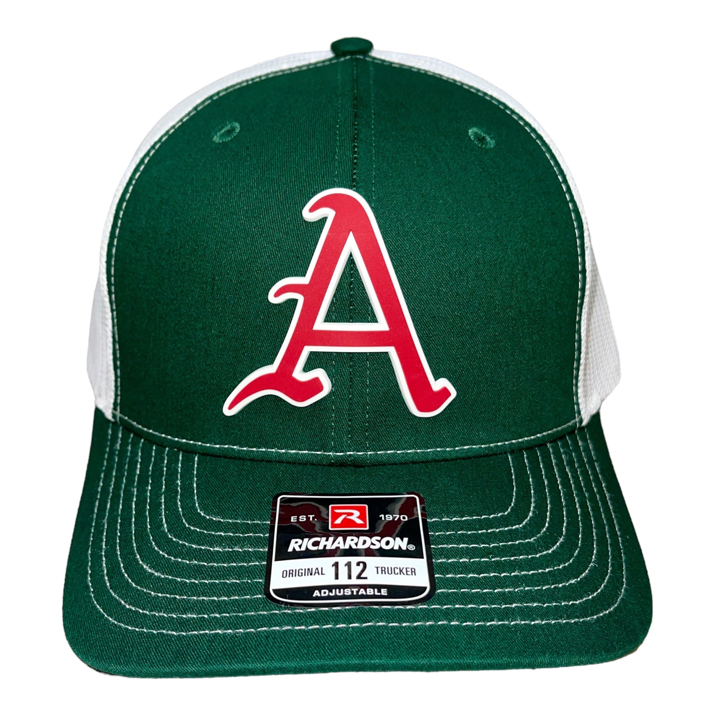 Arkansas Razorbacks Baseball A 3D Snapback Trucker Hat- Dark Green/ White