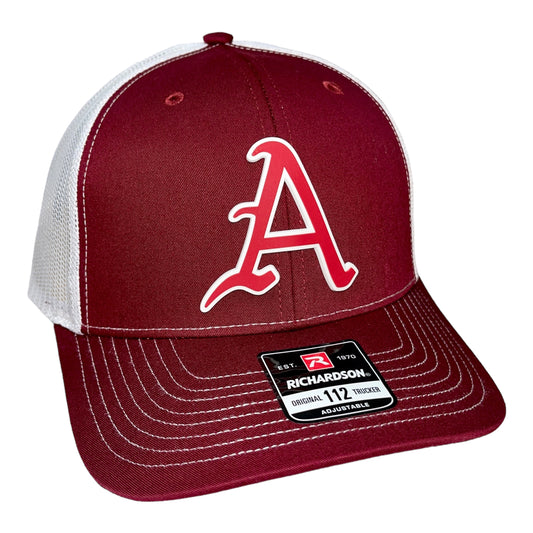 Arkansas Razorbacks Baseball A 3D Snapback Trucker Hat- Cardinal/ White