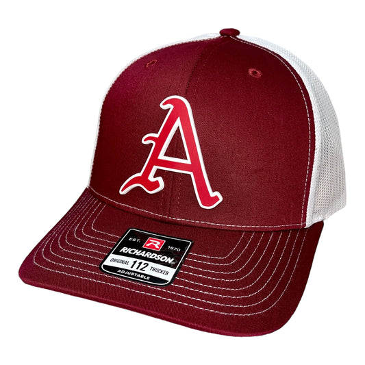 Arkansas Razorbacks Baseball A 3D Snapback Trucker Hat- Cardinal/ White