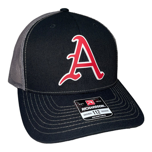 Arkansas Razorbacks Baseball A 3D Snapback Trucker Hat- Black/ Charcoal