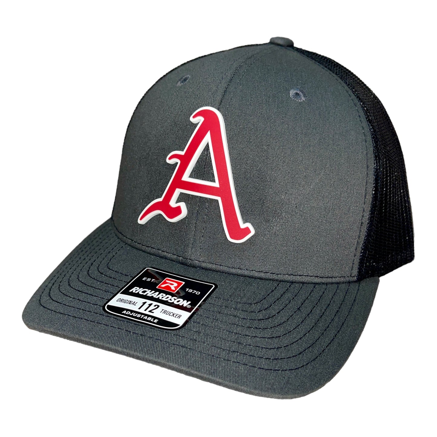 Arkansas Razorbacks Baseball A 3D Snapback Trucker Hat- Charcoal/ Black