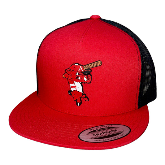 Arkansas Razorbacks Baseball Ribby YP Snapback Flat Bill Trucker Hat- Red/ Black