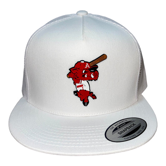 Arkansas Razorbacks Baseball Ribby YP Snapback Flat Bill Trucker Hat- White