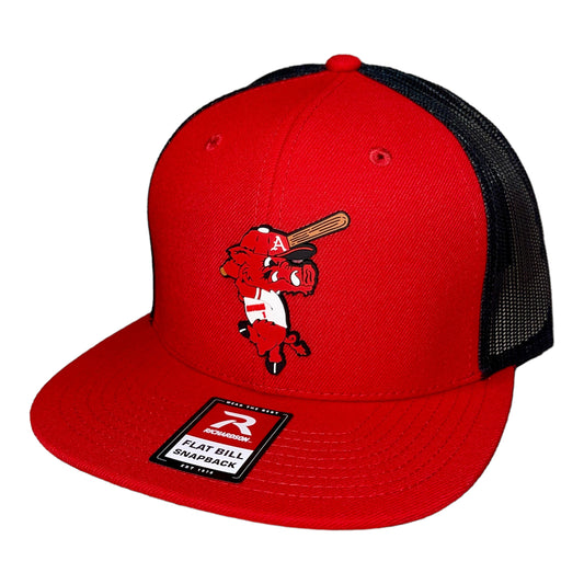 Arkansas Razorbacks Baseball Ribby 3D Wool Blend Flat Bill Hat- Red/ Black