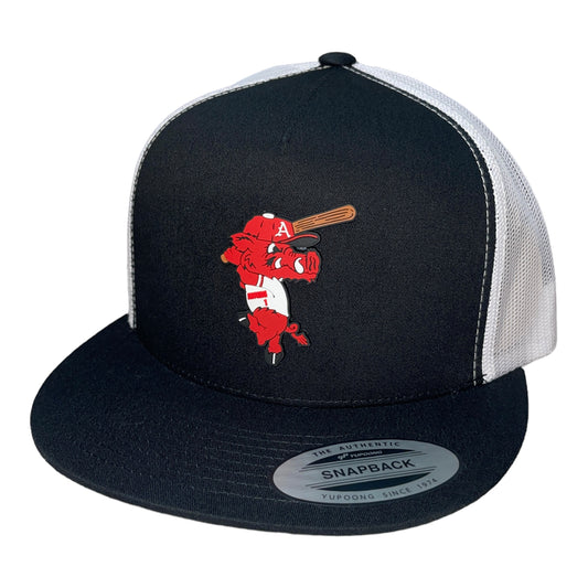 Arkansas Razorbacks Baseball Ribby YP Snapback Flat Bill Trucker Hat- Black/ White