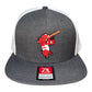 Arkansas Razorbacks Baseball Ribby 3D Wool Blend Flat Bill Hat- Heather Charcoal/ White