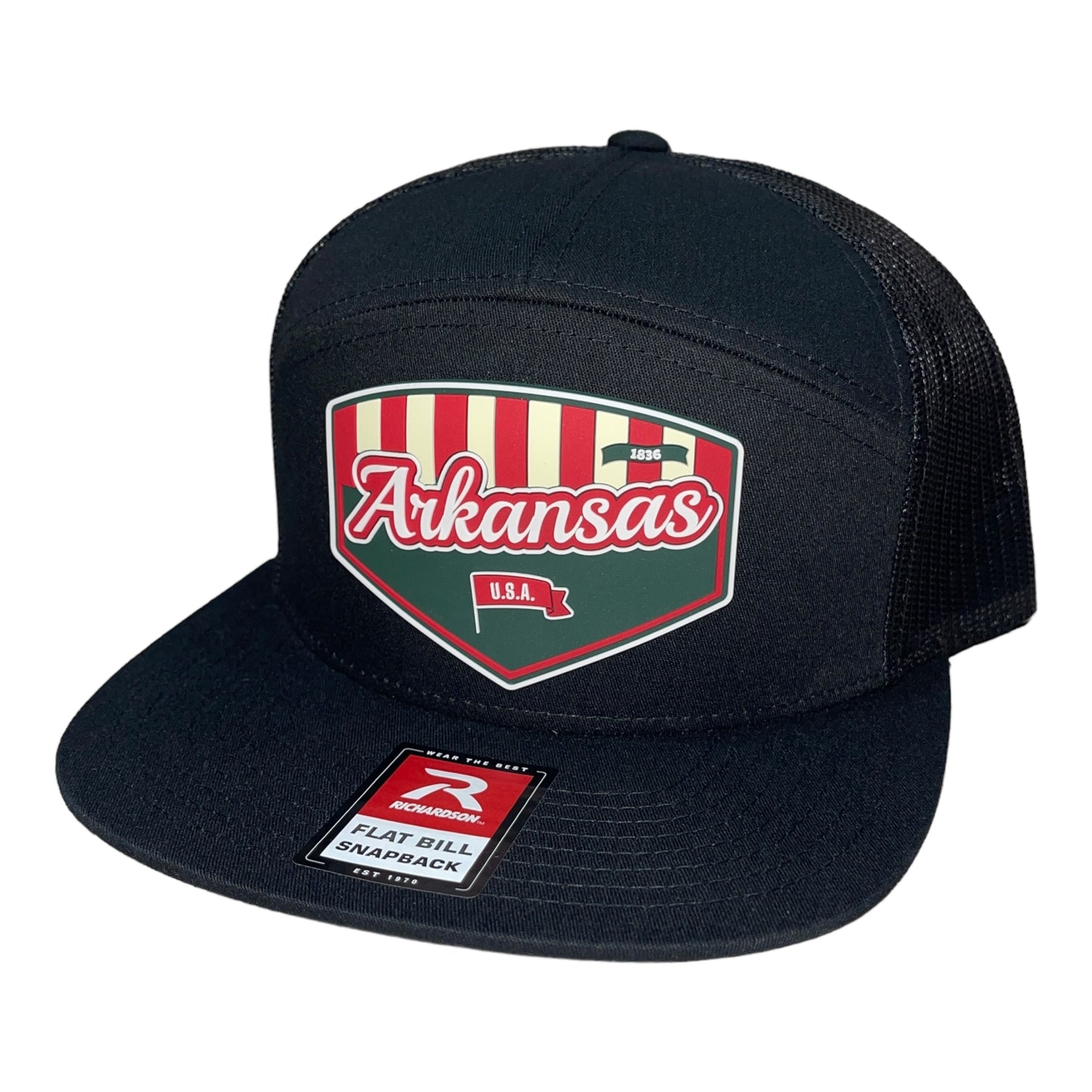 Arkansas Razorbacks Baseball Heritage Series 3D Snapback Seven-Panel Flat Bill Trucker Hat- Black