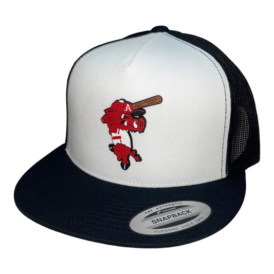 Arkansas Razorbacks Baseball Ribby YP Snapback Flat Bill Trucker Hat- White/ Black