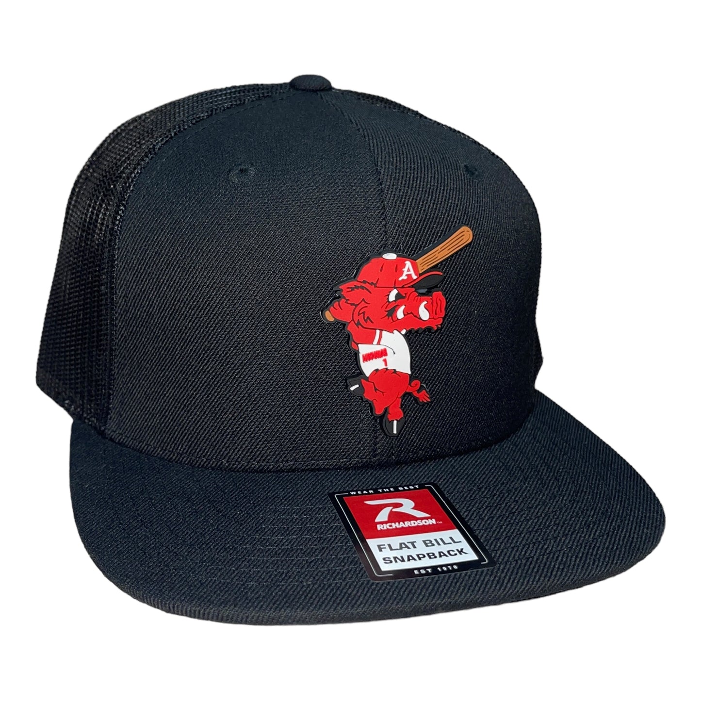 Arkansas Razorbacks Baseball Ribby 3D Wool Blend Flat Bill Hat- Black