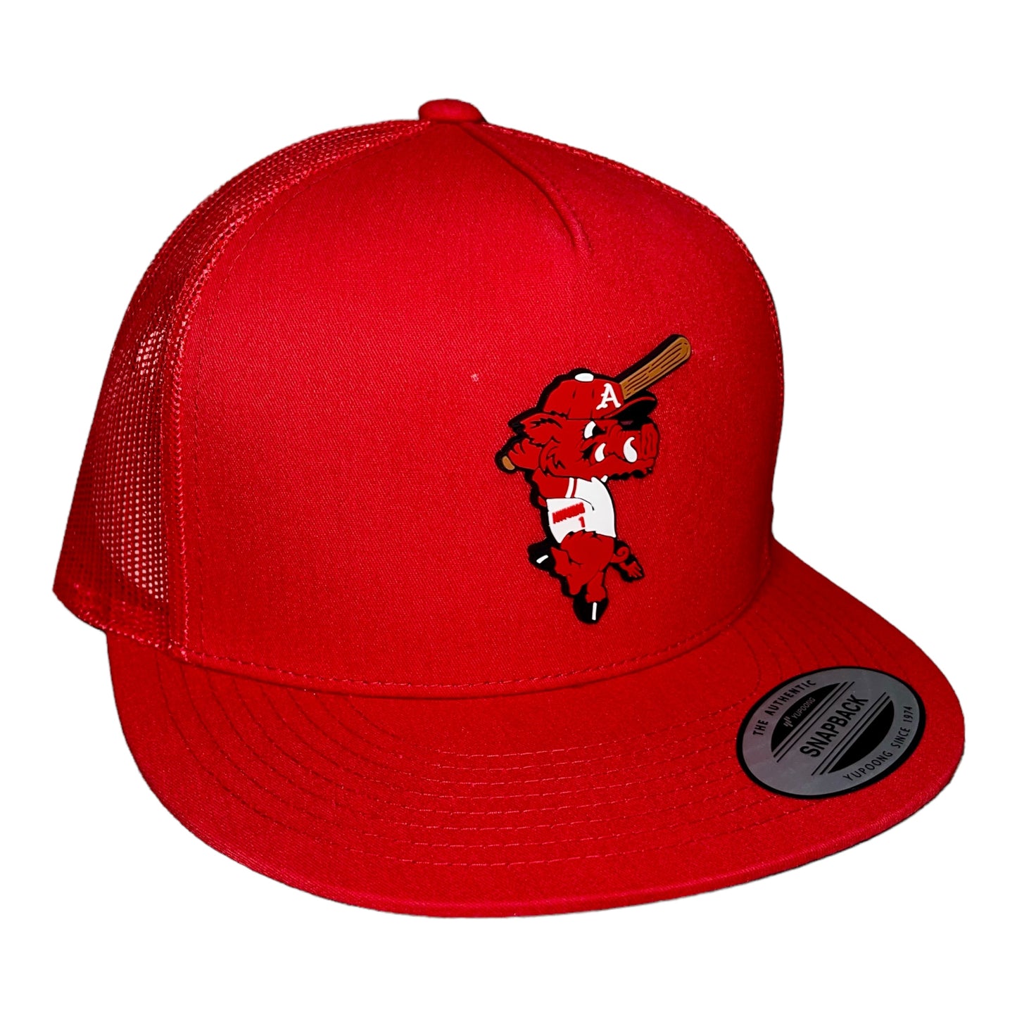 Arkansas Razorbacks Baseball Ribby YP Snapback Flat Bill Trucker Hat- Red