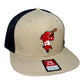 Arkansas Razorbacks Baseball Ribby 3D Wool Blend Flat Bill Hat- Khaki/ Black
