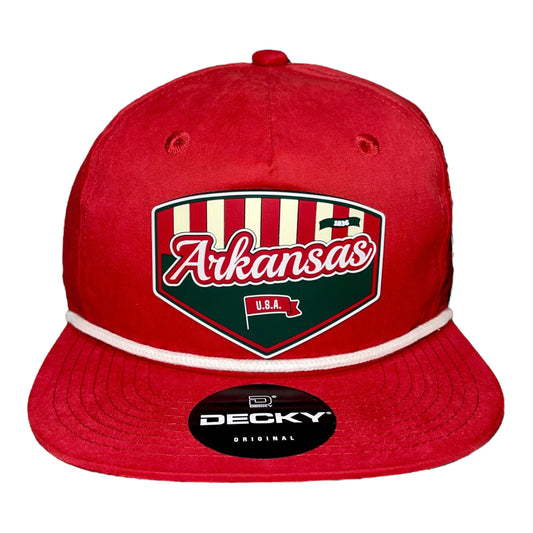 Arkansas Razorbacks Baseball Heritage Series 3D Classic Rope Hat- Red/ White