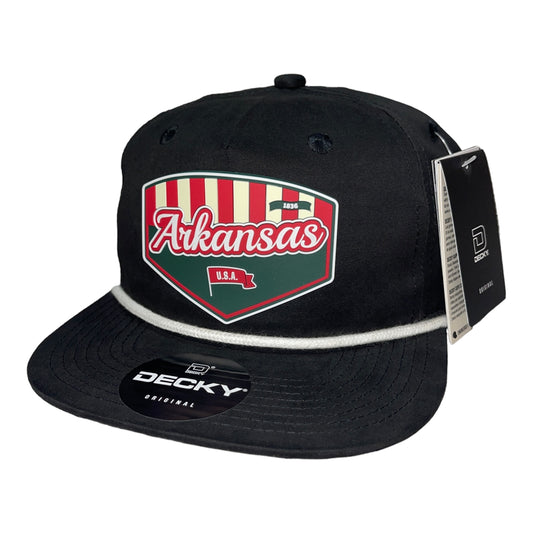Arkansas Razorbacks Baseball Heritage Series 3D Classic Rope Hat- Black/ White