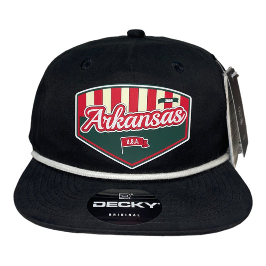Arkansas Razorbacks Baseball Heritage Series 3D Classic Rope Hat- Black/ White